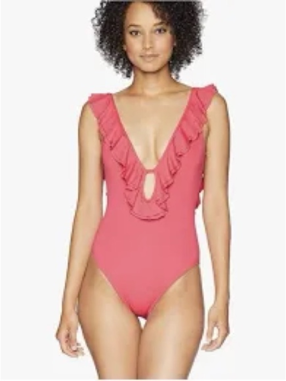 MICHAEL Michael Kors Coral Pink One-Piece Swimwear with Gold Logo Accents